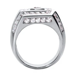18K White Gold Men's Diamond Ring 1.98ct 8 18K White Gold Men's Diamond Ring 1.98ct -Its Hot Jewelry Shop 18k gold mens diamond ring 198ct p 31685 back white 20220426