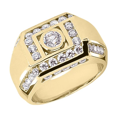 18K White Gold Men's Diamond Ring 1.98ct 4 18K White Gold Men's Diamond Ring 1.98ct - Image 2