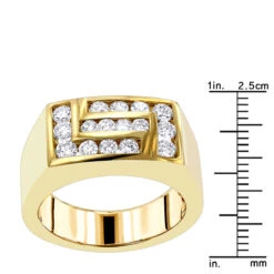 18K Yellow Gold Men's Diamond Ring 1ct By Luxurman 13 18K Yellow Gold Men's Diamond Ring 1ct By Luxurman -Its Hot Jewelry Shop 18k gold mens diamond ring 1ct p 31882 rulerye