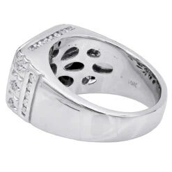 18K White Gold Men's Diamond Ring 2.68ct -Its Hot Jewelry Shop 18k gold mens diamond ring 268ct p 31898 backwh