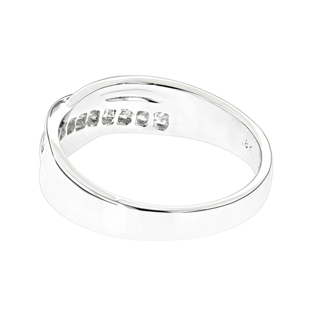 18K White Gold Men's Diamond Wedding Band 1ct 6 18K White Gold Men's Diamond Wedding Band 1ct - Image 4