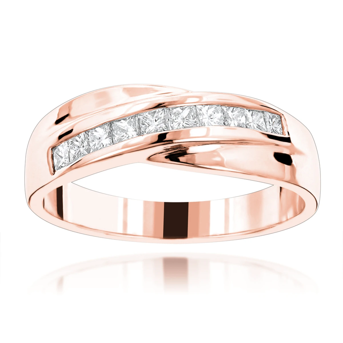 18K White Gold Men's Diamond Wedding Band 1ct 5 18K White Gold Men's Diamond Wedding Band 1ct - Image 3
