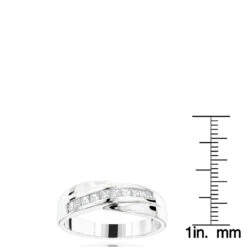 18K White Gold Men's Diamond Wedding Band 1ct 13 18K White Gold Men's Diamond Wedding Band 1ct -Its Hot Jewelry Shop 18k gold mens diamond wedding band 1ct p 30803 rulerwh