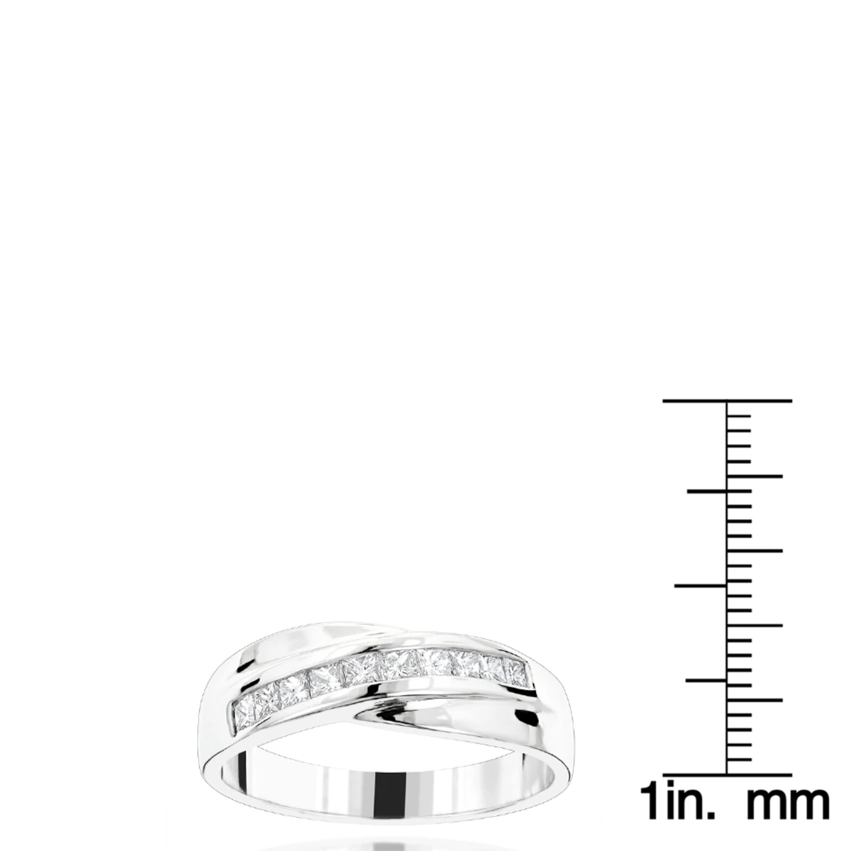 18K White Gold Men's Diamond Wedding Band 1ct 8 18K White Gold Men's Diamond Wedding Band 1ct - Image 6