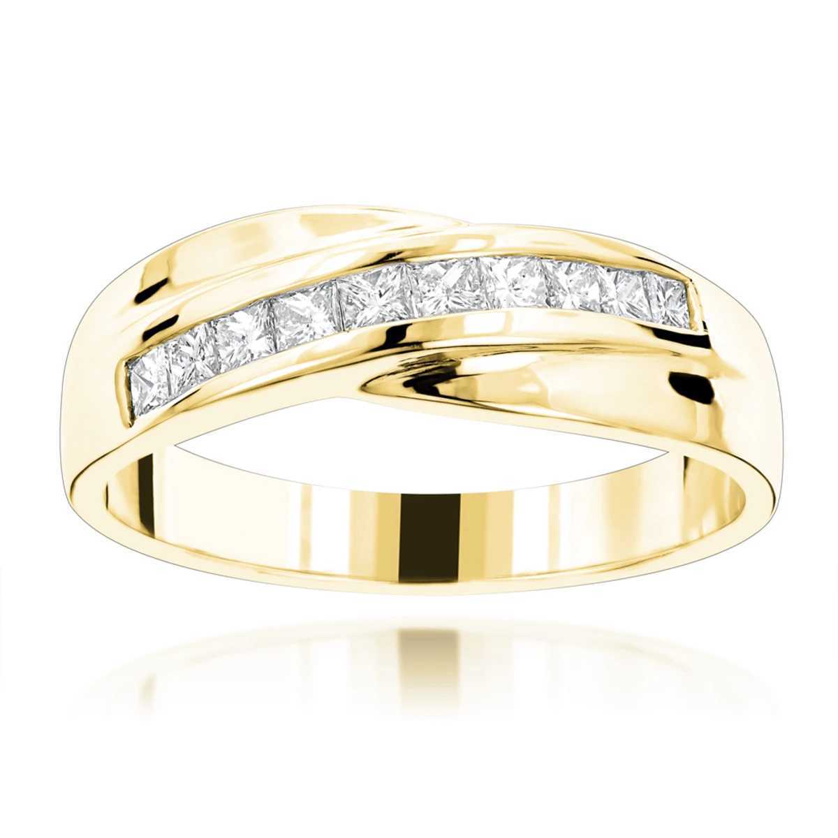 18K White Gold Men's Diamond Wedding Band 1ct 4 18K White Gold Men's Diamond Wedding Band 1ct - Image 2
