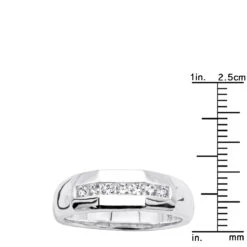18K White Gold Men's Diamond Wedding Ring 0.49ct -Its Hot Jewelry Shop 18k gold mens diamond wedding ring 049ct p 30919 rulerwh