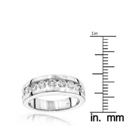 18K White Gold Men's Diamond Wedding Ring 1.10ct -Its Hot Jewelry Shop 18k gold mens diamond wedding ring 110ct p 31087 rulerwh