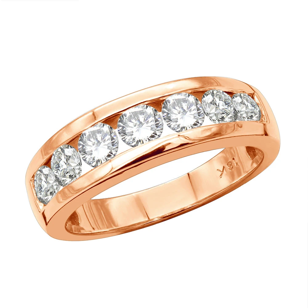 7 Stone Anniversary Band 18K White Gold Men's Or Women's Diamond Wedding Ring 1.5ct 5 7 Stone Anniversary Band 18K White Gold Men's Or Women's Diamond Wedding Ring 1.5ct - Image 3