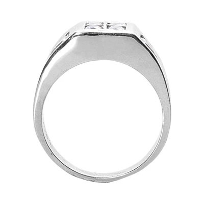 18K White Gold Men's Princess & Trillion Diamonds Ring 1.38ct 5 18K White Gold Men's Princess & Trillion Diamonds Ring 1.38ct - Image 3