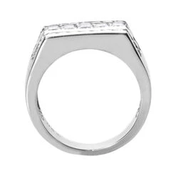 18K White Gold Men's Round & Baguette Diamonds Ring 2.43ct 12 18K White Gold Men's Round & Baguette Diamonds Ring 2.43ct -Its Hot Jewelry Shop 18k gold mens round baguette diamonds ring 243ct p 31864 back white