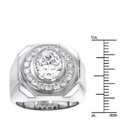18K White Gold Men's Round & Oval Diamonds Ring 4ct 13 18K White Gold Men's Round & Oval Diamonds Ring 4ct -Its Hot Jewelry Shop 18k gold mens round oval diamonds ring 390ct p 31812 rulerwh