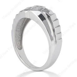 18K White Gold Men's Round & Princess Diamonds Ring 0.54ct 5 18K White Gold Men's Round & Princess Diamonds Ring 0.54ct -Its Hot Jewelry Shop 18k gold mens round princess diamonds ring 054ct p 31778 back white 20220426