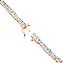 18K White Gold Princess Cut Diamond Women's Tennis Bracelet 12.62ct -Its Hot Jewelry Shop 18k gold princess cut diamond tennis bracelet 1262ct p 257 backro