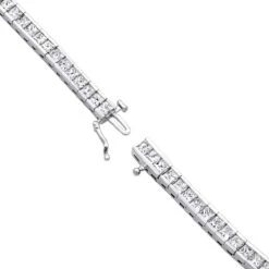18K White Gold Princess Cut Diamond Women's Tennis Bracelet 12.62ct -Its Hot Jewelry Shop 18k gold princess cut diamond tennis bracelet 1262ct p 257 backwh