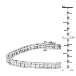 18K White Gold Princess Cut Diamond Women's Tennis Bracelet 12.62ct -Its Hot Jewelry Shop 18k gold princess cut diamond tennis bracelet 1262ct p 257 rulerwh