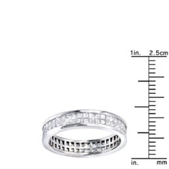 Thin 18K White Gold Princess Diamond Eternity Ring 1.29ct -Its Hot Jewelry Shop 18k gold princess diamond eternity ring 129ct p 6999 rulerwh