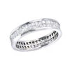 Thin 18K White Gold Princess Diamond Eternity Ring 1.29ct