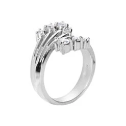 18K White Gold Right Hand Diamond Ladies Ring 0.42ct 16.3mm -Its Hot Jewelry Shop 18k gold right hand diamond ladies ring 042ct p 31607 back white 20220426