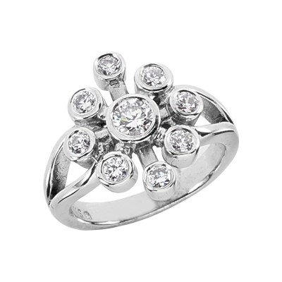 18K White Gold Right Hand Diamond Ladies Ring 0.69ct 3 18K White Gold Right Hand Diamond Ladies Ring 0.69ct