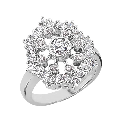 18K White Gold Right Hand Diamond Ladies Ring 1.25ct 3 18K White Gold Right Hand Diamond Ladies Ring 1.25ct