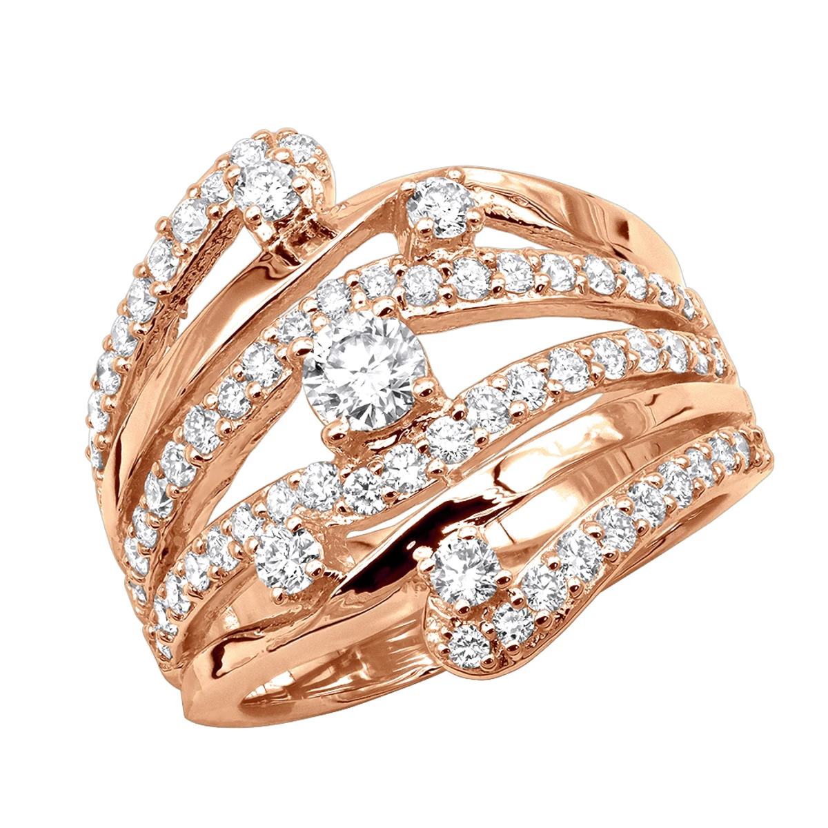 18K Yellow Gold Right Hand Ladies Diamond Ring 1.18ct 5 18K Yellow Gold Right Hand Ladies Diamond Ring 1.18ct - Image 3