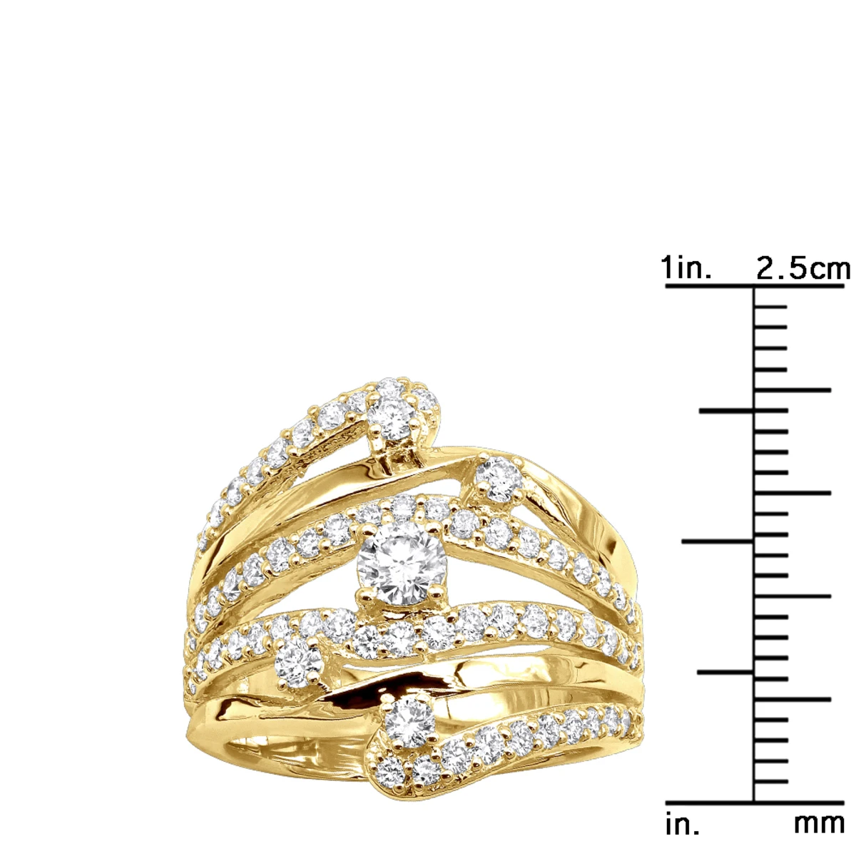 18K Yellow Gold Right Hand Ladies Diamond Ring 1.18ct 10 18K Yellow Gold Right Hand Ladies Diamond Ring 1.18ct - Image 8