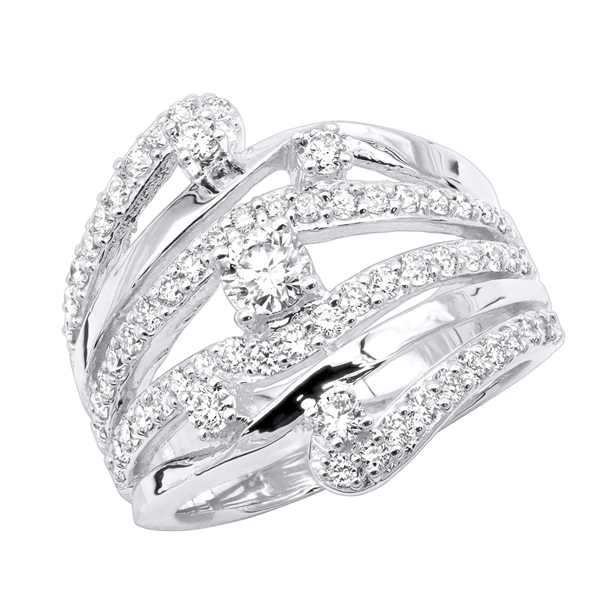 18K Yellow Gold Right Hand Ladies Diamond Ring 1.18ct 4 18K Yellow Gold Right Hand Ladies Diamond Ring 1.18ct - Image 2