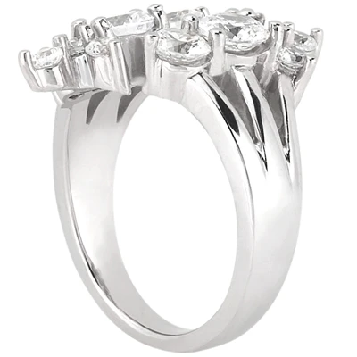 18K White Gold Right Hand Ladies Diamond Ring 1ct 4.3mm 4 18K White Gold Right Hand Ladies Diamond Ring 1ct 4.3mm - Image 2