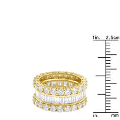 18K Yellow Gold Round & Baguette Diamond Eternity Band 6ct 17 18K Yellow Gold Round & Baguette Diamond Eternity Band 6ct -Its Hot Jewelry Shop 18k gold round baguette diamond eternity band 600ct p 5760 rulerye