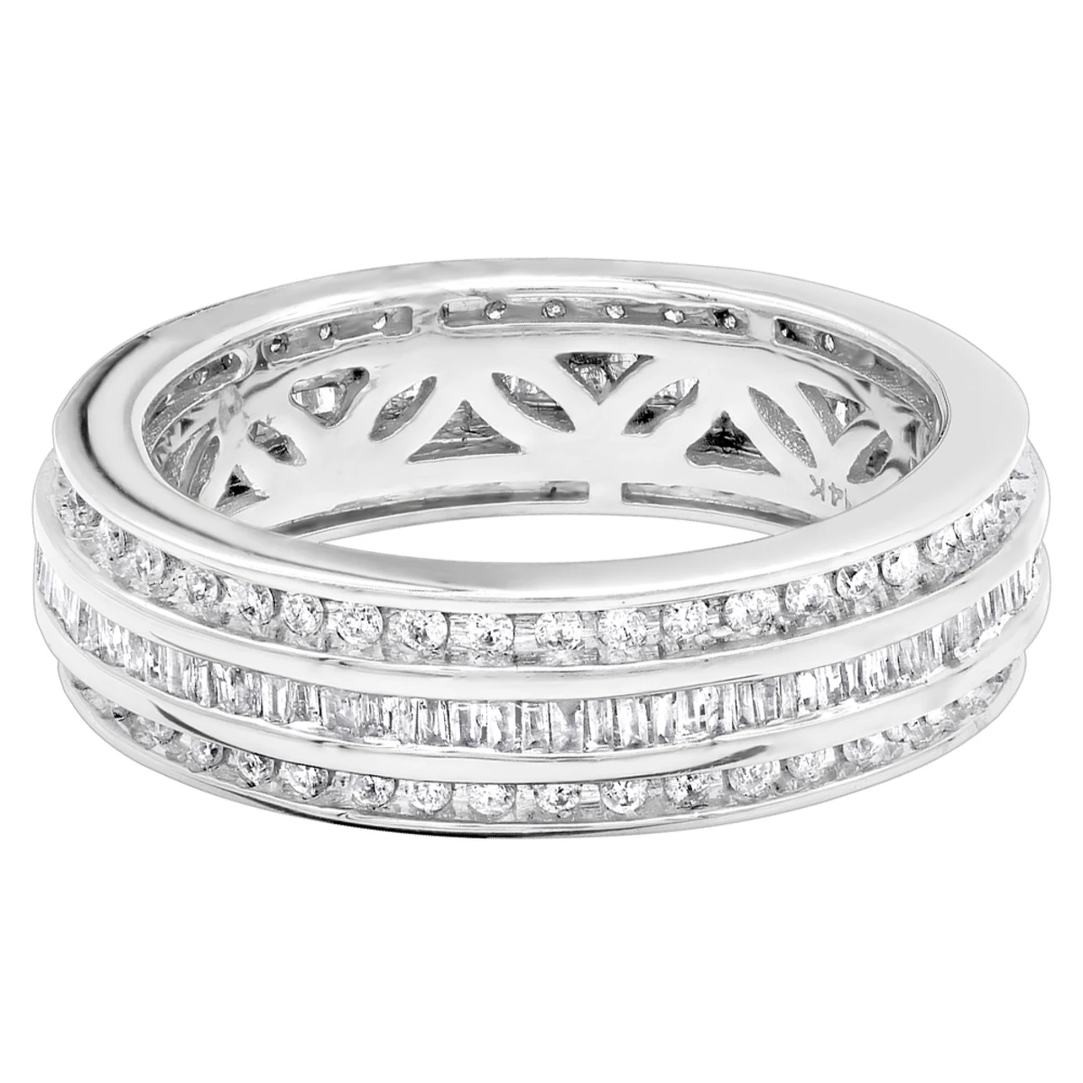 14K Rose Gold Round Baguette Diamond Eternity Ring 2.01ct 1/4 In (6mm) 6 14K Rose Gold Round Baguette Diamond Eternity Ring 2.01ct 1/4 In (6mm) - Image 4