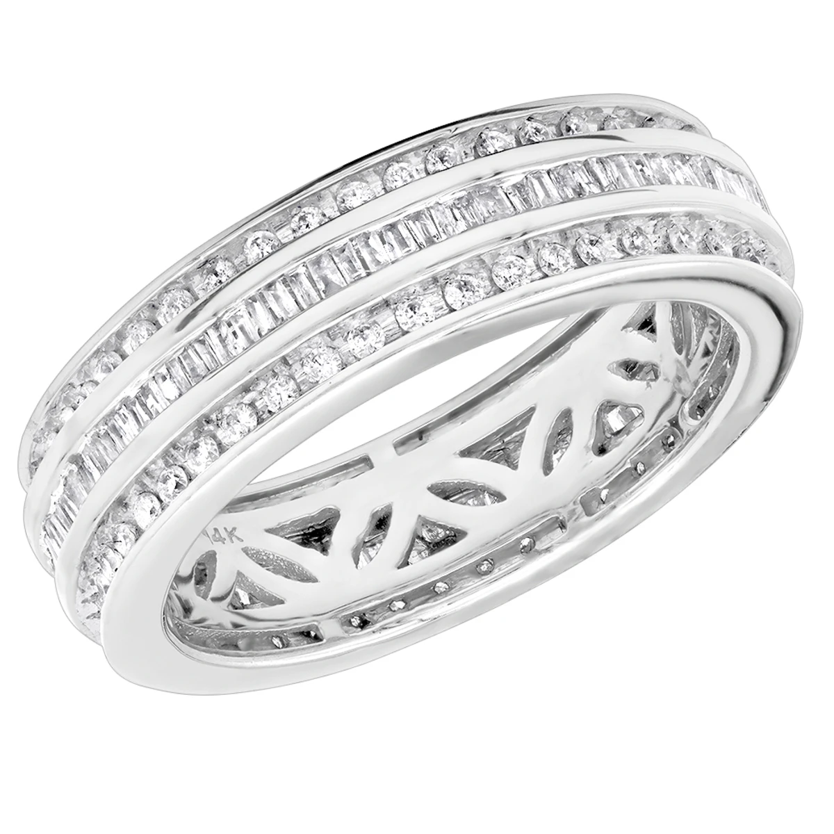 14K Rose Gold Round Baguette Diamond Eternity Ring 2.01ct 1/4 In (6mm) 5 14K Rose Gold Round Baguette Diamond Eternity Ring 2.01ct 1/4 In (6mm) - Image 3