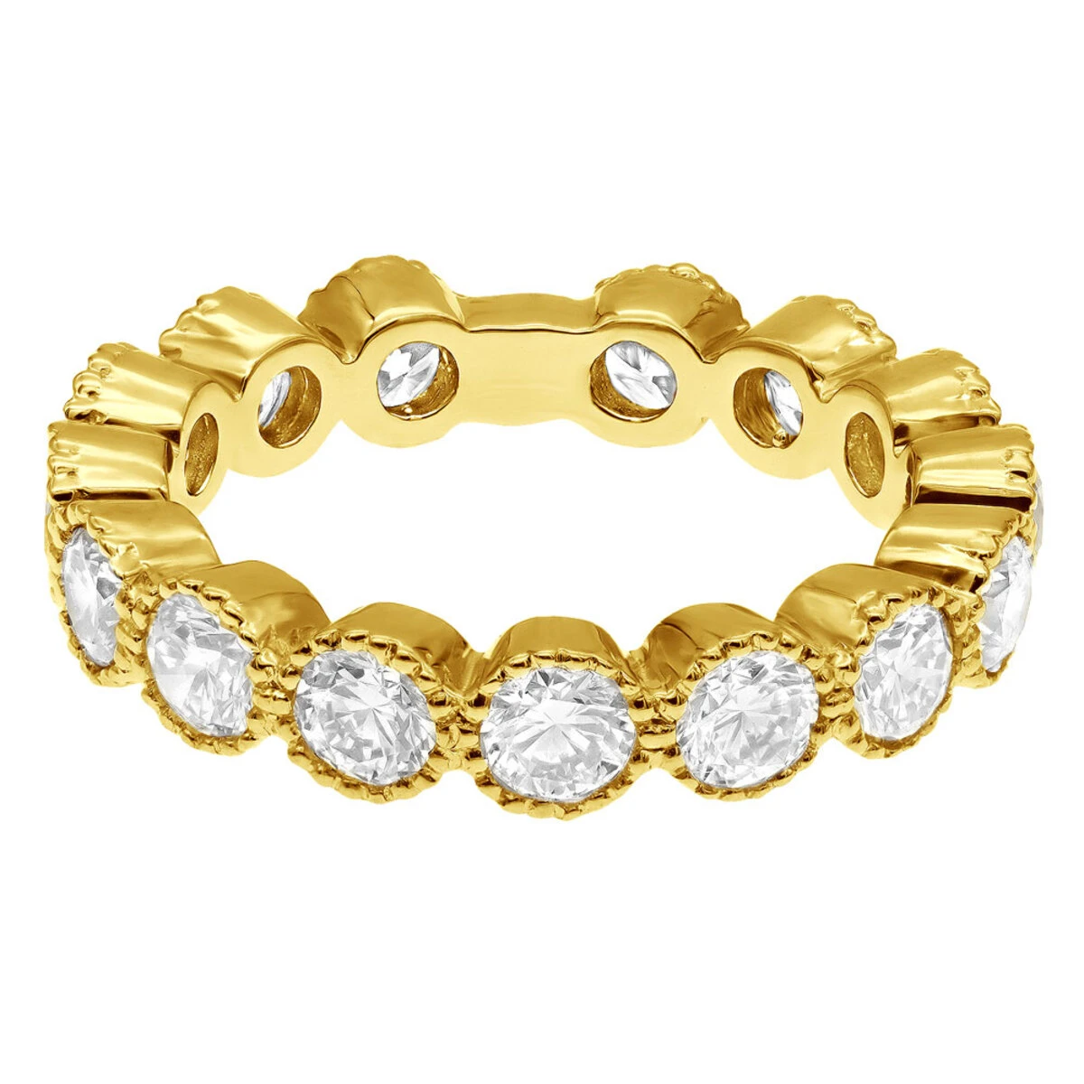 Unique 18K White Gold Round Diamond Band For Women Stackable Ring 1.58ct 7 Unique 18K White Gold Round Diamond Band For Women Stackable Ring 1.58ct - Image 5