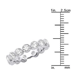 Unique 18K White Gold Round Diamond Band For Women Stackable Ring 1.58ct 17 Unique 18K White Gold Round Diamond Band For Women Stackable Ring 1.58ct -Its Hot Jewelry Shop 18k gold round diamond band 158ct p 22532 ruler white