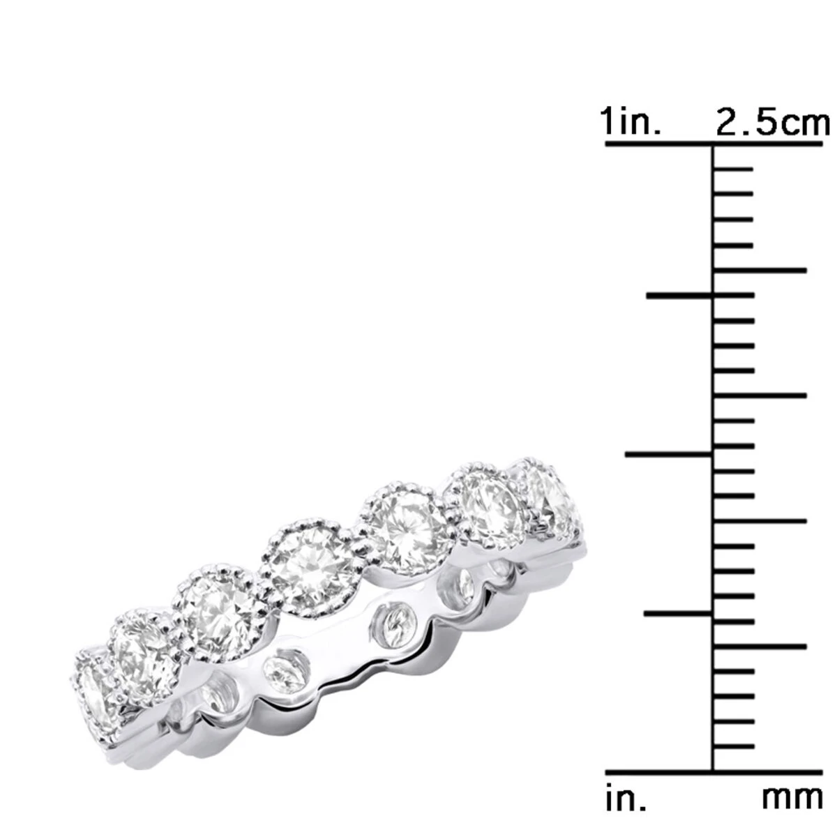 Unique 18K White Gold Round Diamond Band For Women Stackable Ring 1.58ct 10 Unique 18K White Gold Round Diamond Band For Women Stackable Ring 1.58ct - Image 8