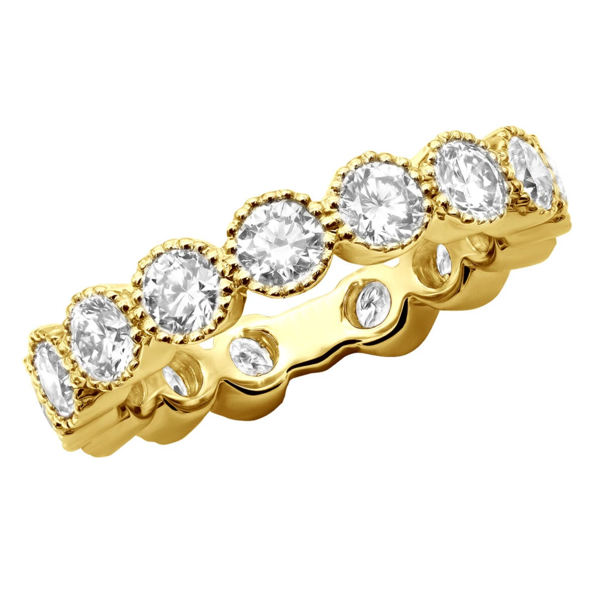 Unique 18K White Gold Round Diamond Band For Women Stackable Ring 1.58ct 4 Unique 18K White Gold Round Diamond Band For Women Stackable Ring 1.58ct - Image 2