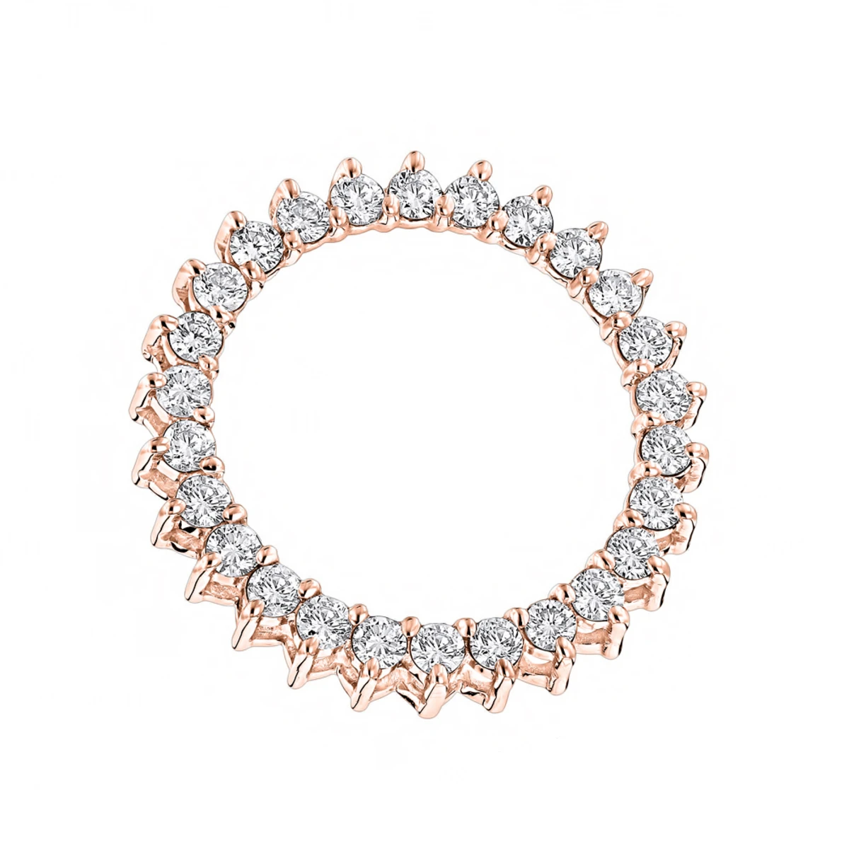 1 Carat Round Diamond Circle Of Love Pendant For Women 18K Yellow Gold 5 1 Carat Round Diamond Circle Of Love Pendant For Women 18K Yellow Gold - Image 3