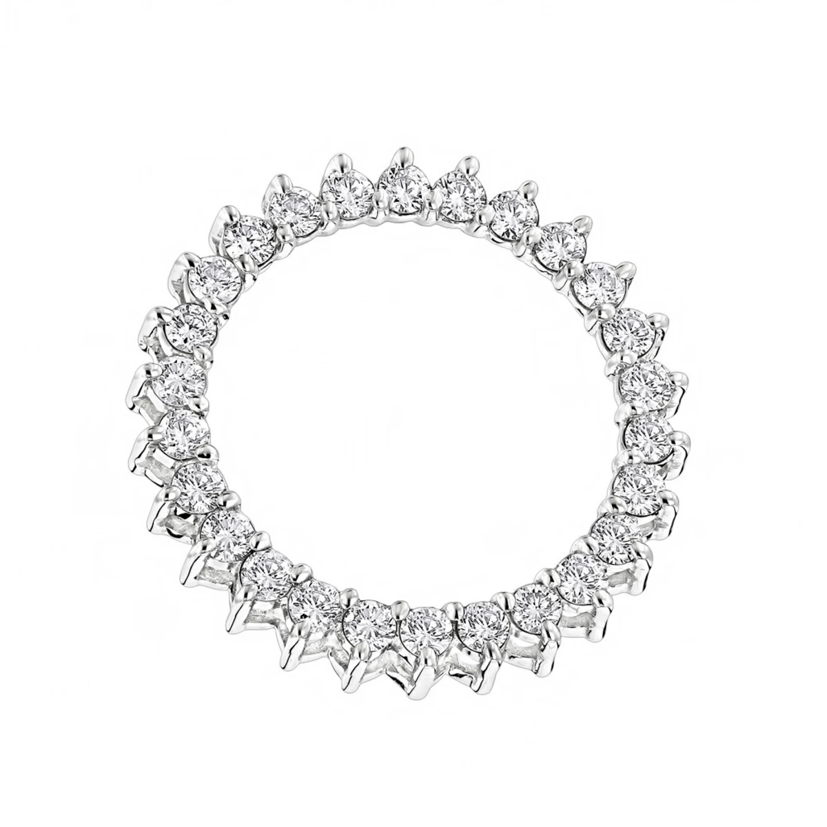 1 Carat Round Diamond Circle Of Love Pendant For Women 18K Yellow Gold 4 1 Carat Round Diamond Circle Of Love Pendant For Women 18K Yellow Gold - Image 2