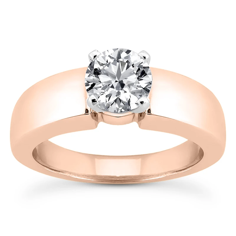 18K White Gold Round Diamond Engagement Ring 0.75ct 4.65mm Wide 5 18K White Gold Round Diamond Engagement Ring 0.75ct 4.65mm Wide - Image 3