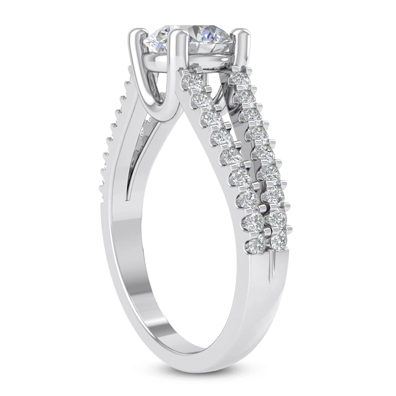 18K White Gold Round Diamond Engagement Ring 1.02ct 6 18K White Gold Round Diamond Engagement Ring 1.02ct - Image 4