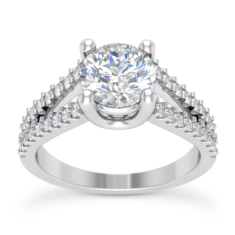 18K White Gold Round Diamond Engagement Ring 1.02ct 3 18K White Gold Round Diamond Engagement Ring 1.02ct