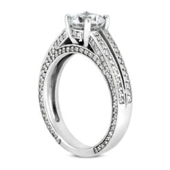 18K White Gold Round Diamond Engagement Ring 1.17ct 4.4mm -Its Hot Jewelry Shop 18k gold round diamond engagement ring 117ct p 34460 back white 20220426