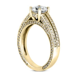 18K White Gold Round Diamond Engagement Ring 1.17ct 4.4mm -Its Hot Jewelry Shop 18k gold round diamond engagement ring 117ct p 34460 back yellow 20220420 20220426