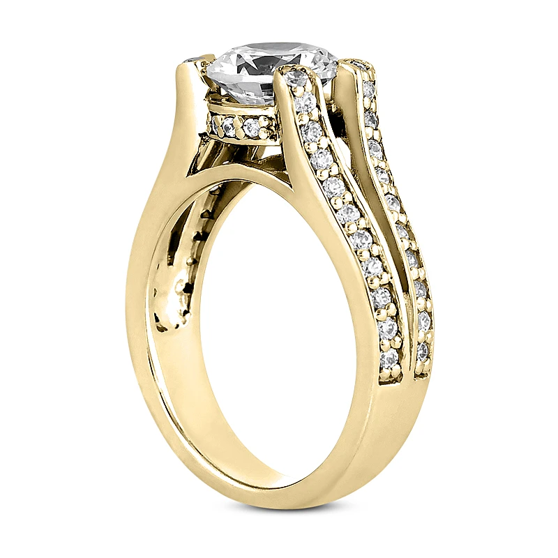 18K White Gold Round Diamond Engagement Ring 1.22ct 7 18K White Gold Round Diamond Engagement Ring 1.22ct - Image 5