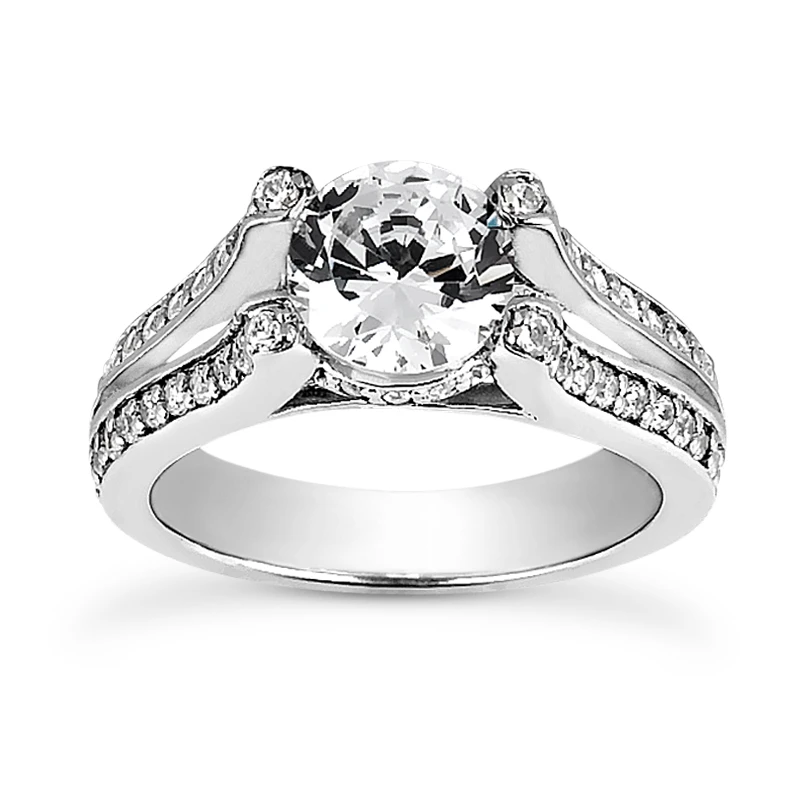 18K White Gold Round Diamond Engagement Ring 1.22ct 3 18K White Gold Round Diamond Engagement Ring 1.22ct