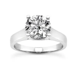 18K White Gold Round Diamond Engagement Ring Set 0.75ct Band: 2.5mm, Eng.: 3.7mm -Its Hot Jewelry Shop 18k gold round diamond engagement ring set 075ct p 30067 back white 20220420 20220426