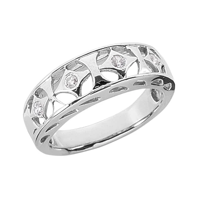 18K White Gold Round Diamond Ladies Ring 0.10ct 6.3mm 3 18K White Gold Round Diamond Ladies Ring 0.10ct 6.3mm
