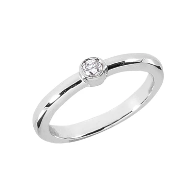 Thin 18K White Gold Round Diamond Ladies Ring 0.10ct 3 Thin 18K White Gold Round Diamond Ladies Ring 0.10ct