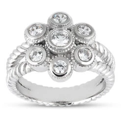 18K White Gold Round Diamond Ladies Ring 0.25ct