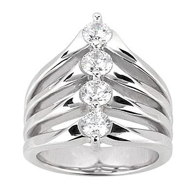 18K White Gold Round Diamond Ladies Ring 0.50ct 8.3mm 3 18K White Gold Round Diamond Ladies Ring 0.50ct 8.3mm