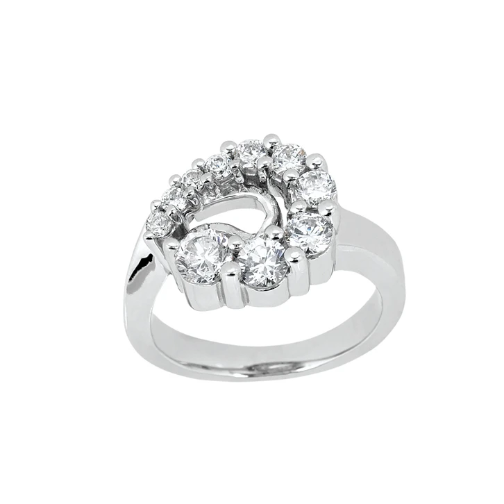 18K White Gold Round Diamond Ladies Ring 0.50ct 9mm 3 18K White Gold Round Diamond Ladies Ring 0.50ct 9mm